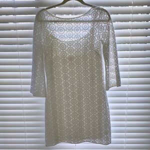 Lilly Pulitzer White Crochet Lace Midi Dress